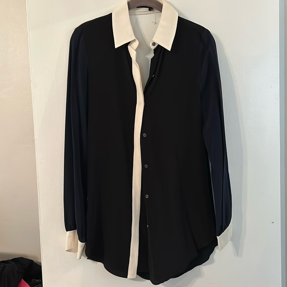 Jaygodfrey Colorblock Open Back Button Blouse - image 2